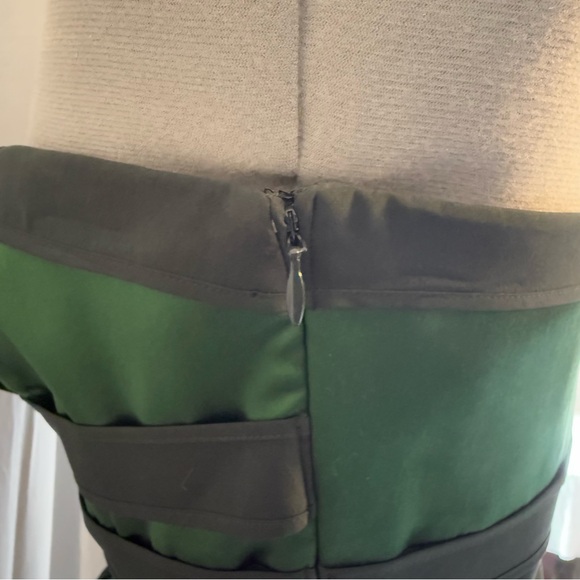 Karen Millen Green Silk Strapless Cutout Cocktail Party Dress Women’s Small - Picture 5 of 10